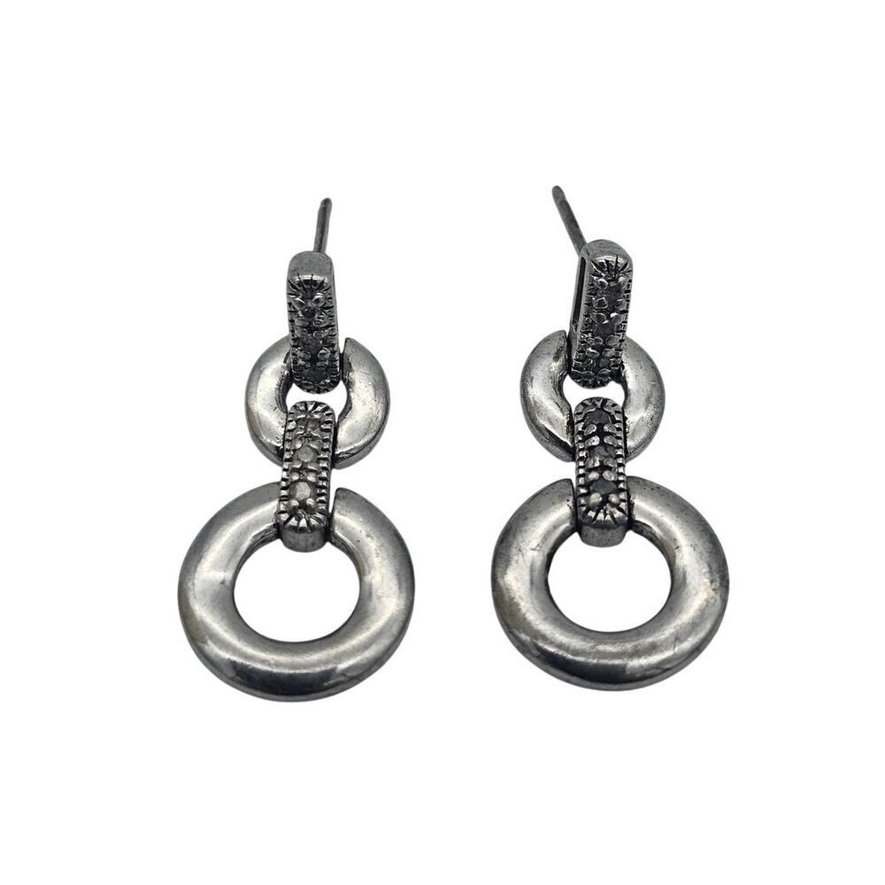 Ross Simons Sterling Silver 925 Interlocking Circle Dangle Earrings - Picture 3 of 8